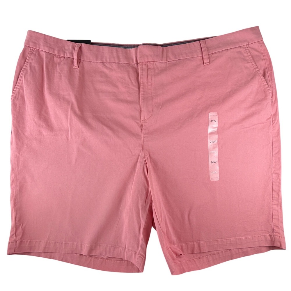 Tommy Hilfiger Hollywood Pink Chino Shorts Womens Plus Size 24W New With Tags